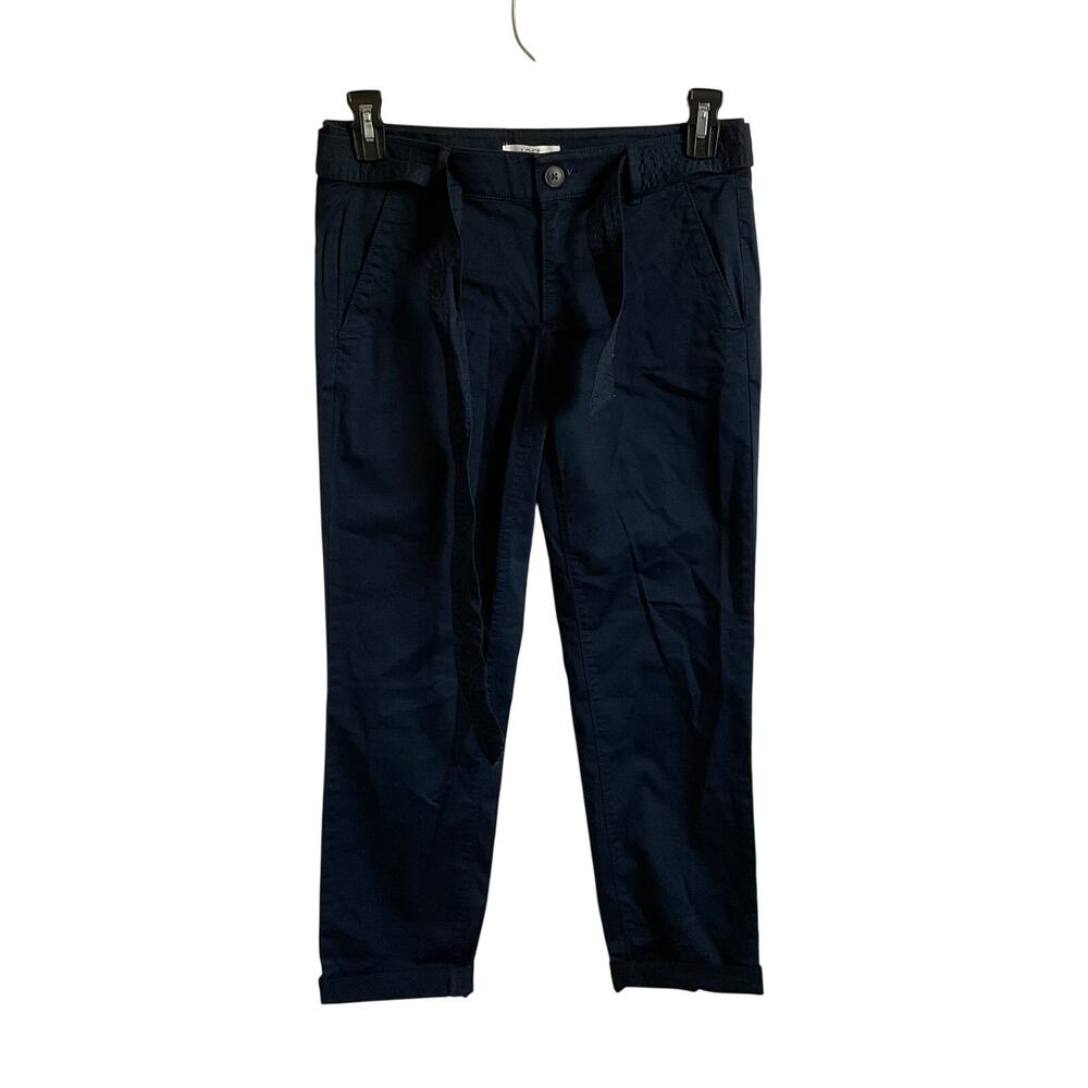 LOFT Navy Blue Ankle Length Casual Pants with‎ Belt - Size 2 - NEW